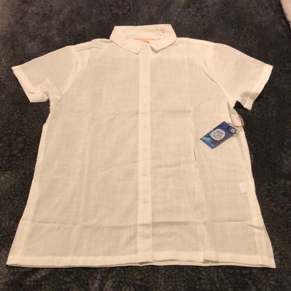 *Beachly white linen beach coverup